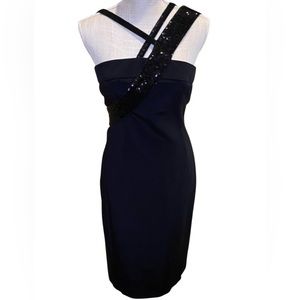 Jay Godfrey One Shoulder Asymmetrical Sequined Dress